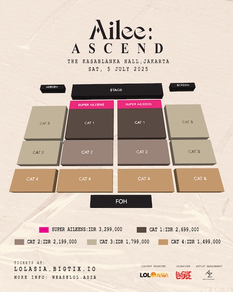 Ailee Siap Menggebrak Jakarta Lewat Konser Solo Penuh Emosi dan Kekuatan di Juli 2025 7 Ailee-Jakarta-poster-2025-SEATING (1)